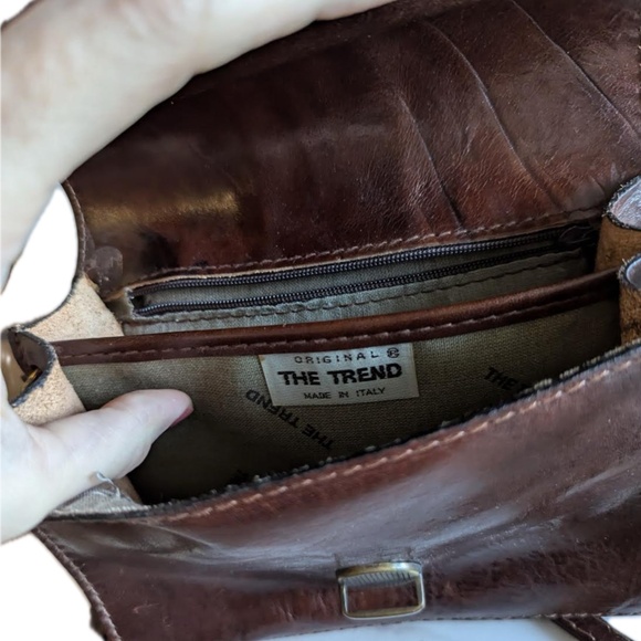 the trend crossbody leather bag preowned made in italy - Picture 4 of 6